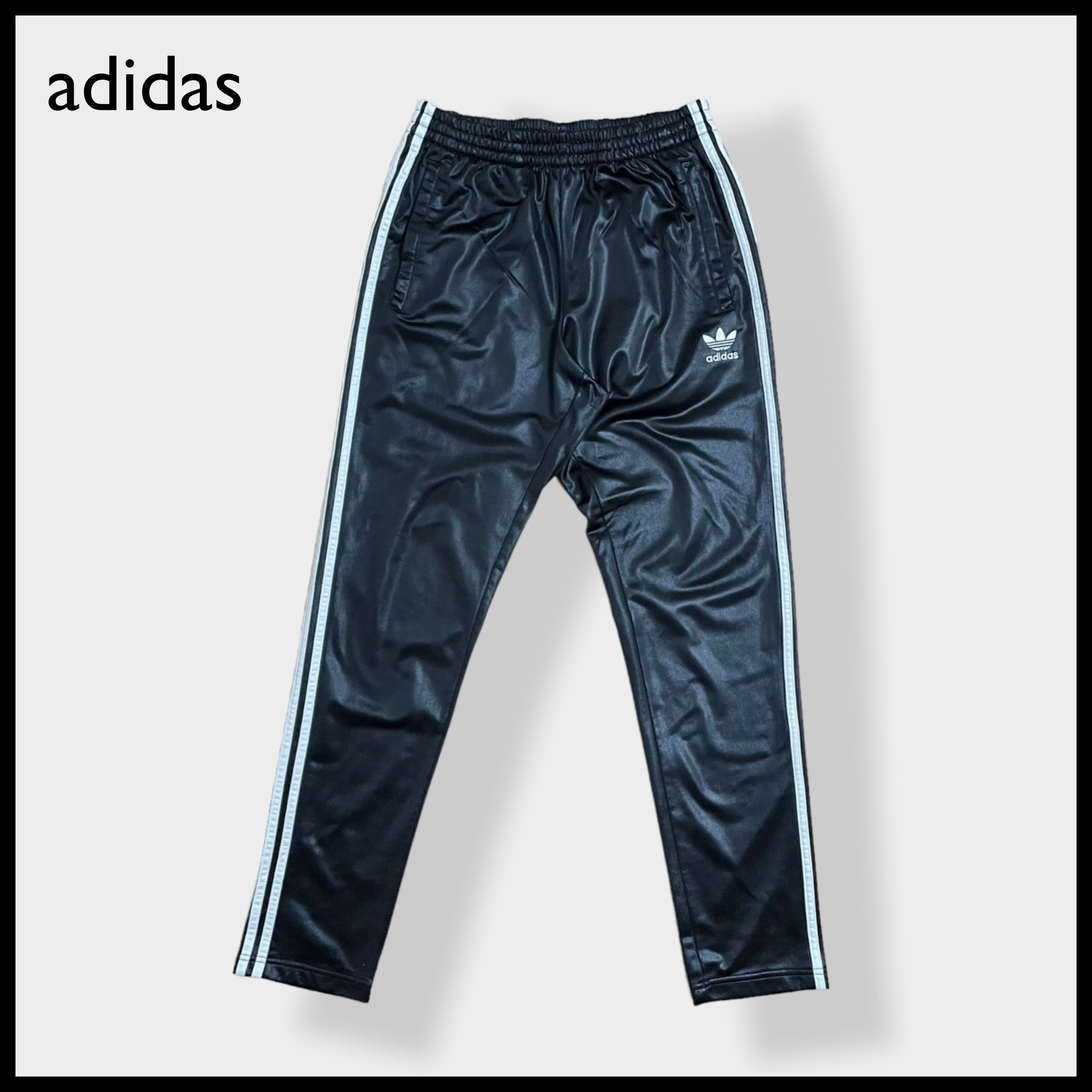 adidas】トラックパンツ ジャージパンツ 光沢コーティング ...