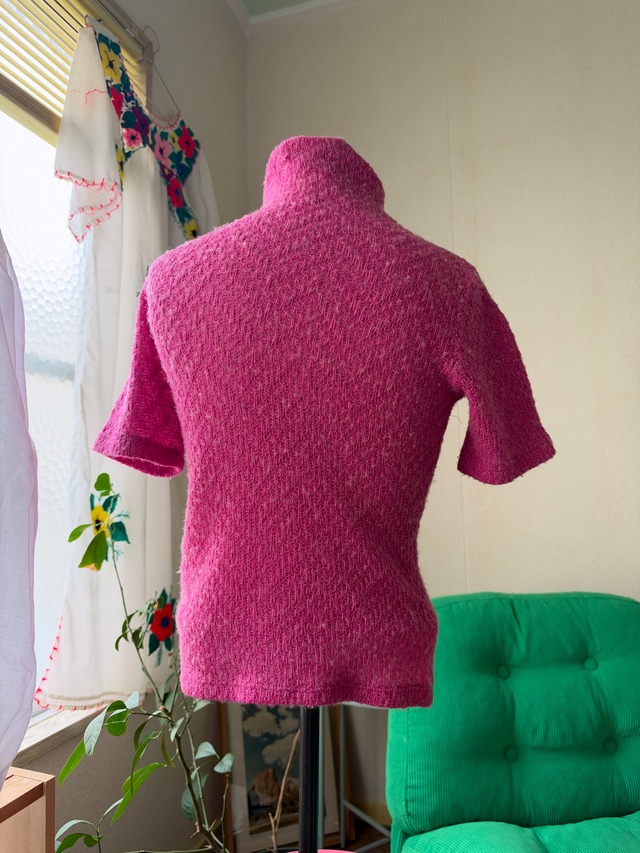 90s-00s USA Made Mohair Knit Short Sleeve Turtleneck