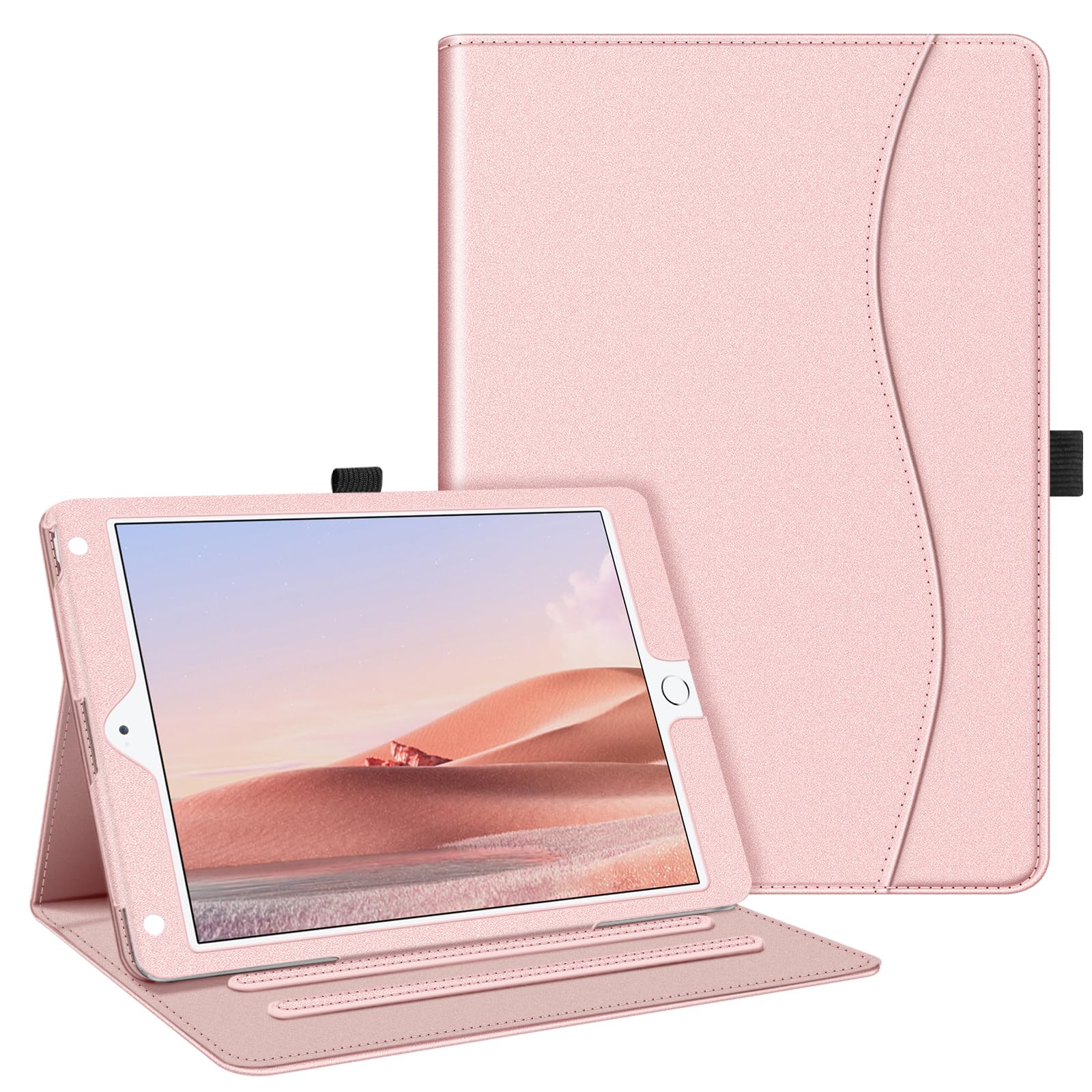 Fintie iPad 9.7用ケース 2018/2017 /Air 2 / 1 ケース PUレザーカバー 9.7インチ 保護カバー(ローズゴールド)
