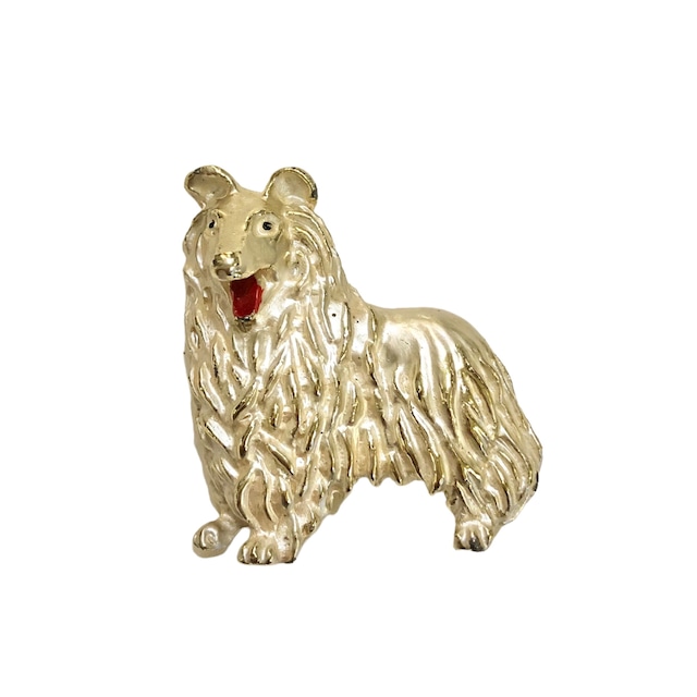 Vintage shetland sheepdog brooch