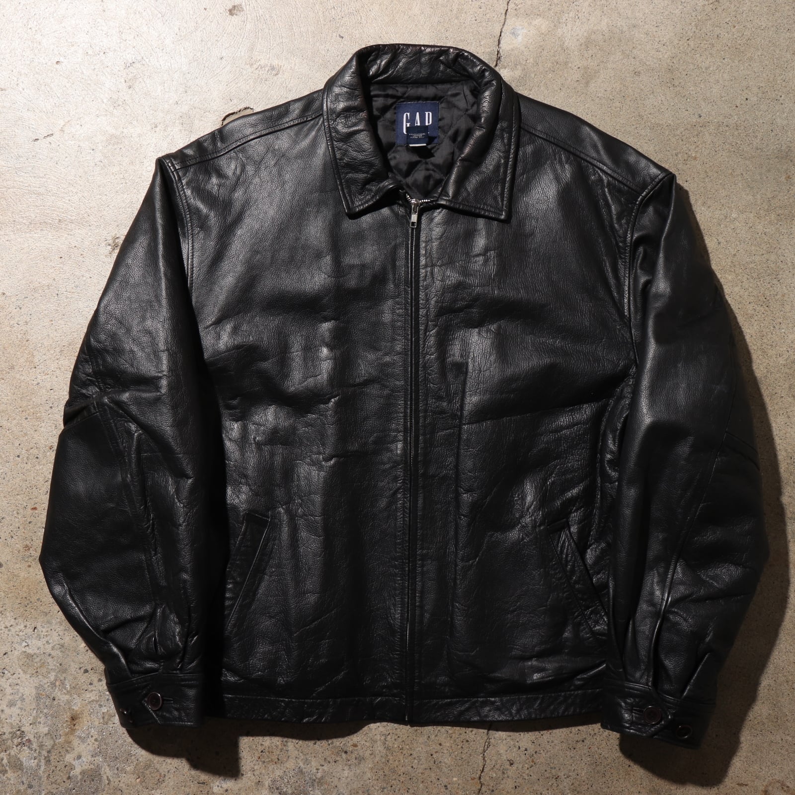 極美品 2XL アルミジップ OLD GAP レザージャケット オールドギャップ  