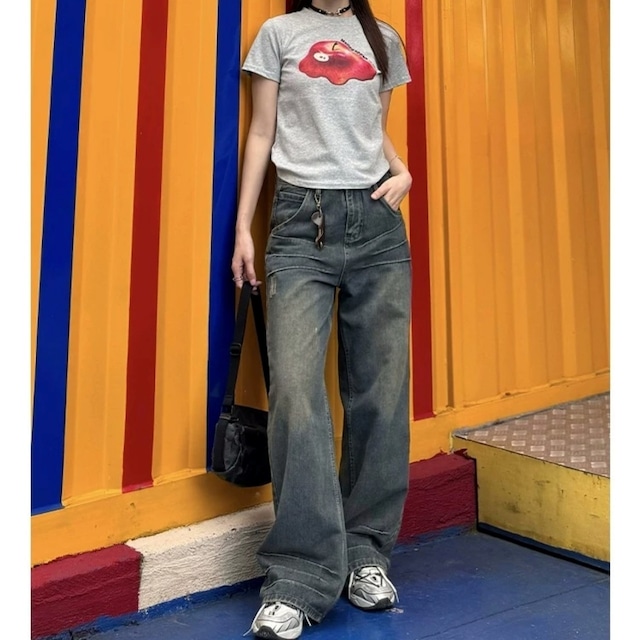メルティングアップルグラフィックショートTシャツ 2col R02453