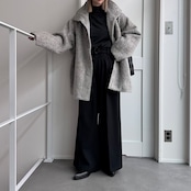 袖レイヤードラメリブタートルCS/ブラック