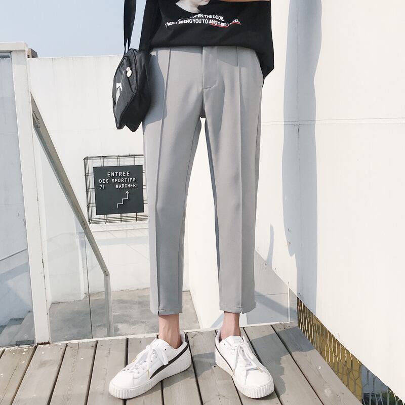 全3色 テーラードパンツ カジュアル ストレート 薄手 無地