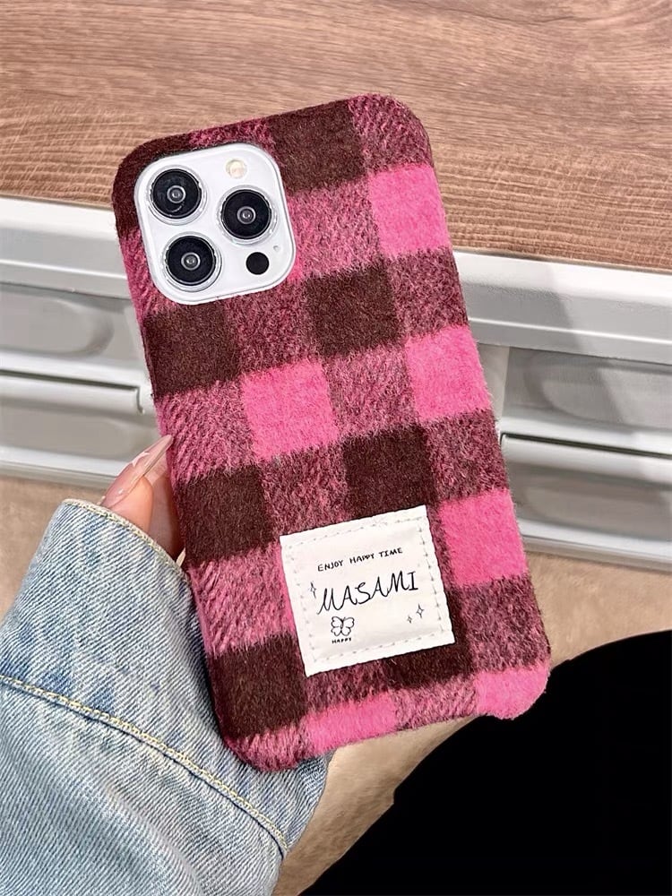 iPhoneケース iPhone15 iPhone14 ツイード チェック 千鳥柄 秋冬