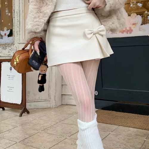 2色／タックリボンミニスカート ・75026