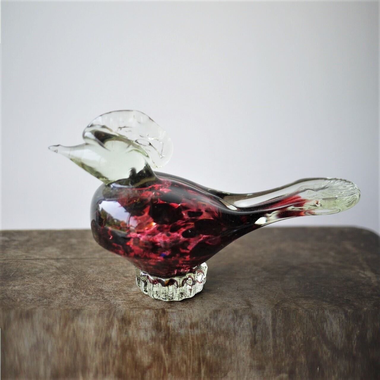 アートガラス バード ヤツガシラ ガラスの鳥