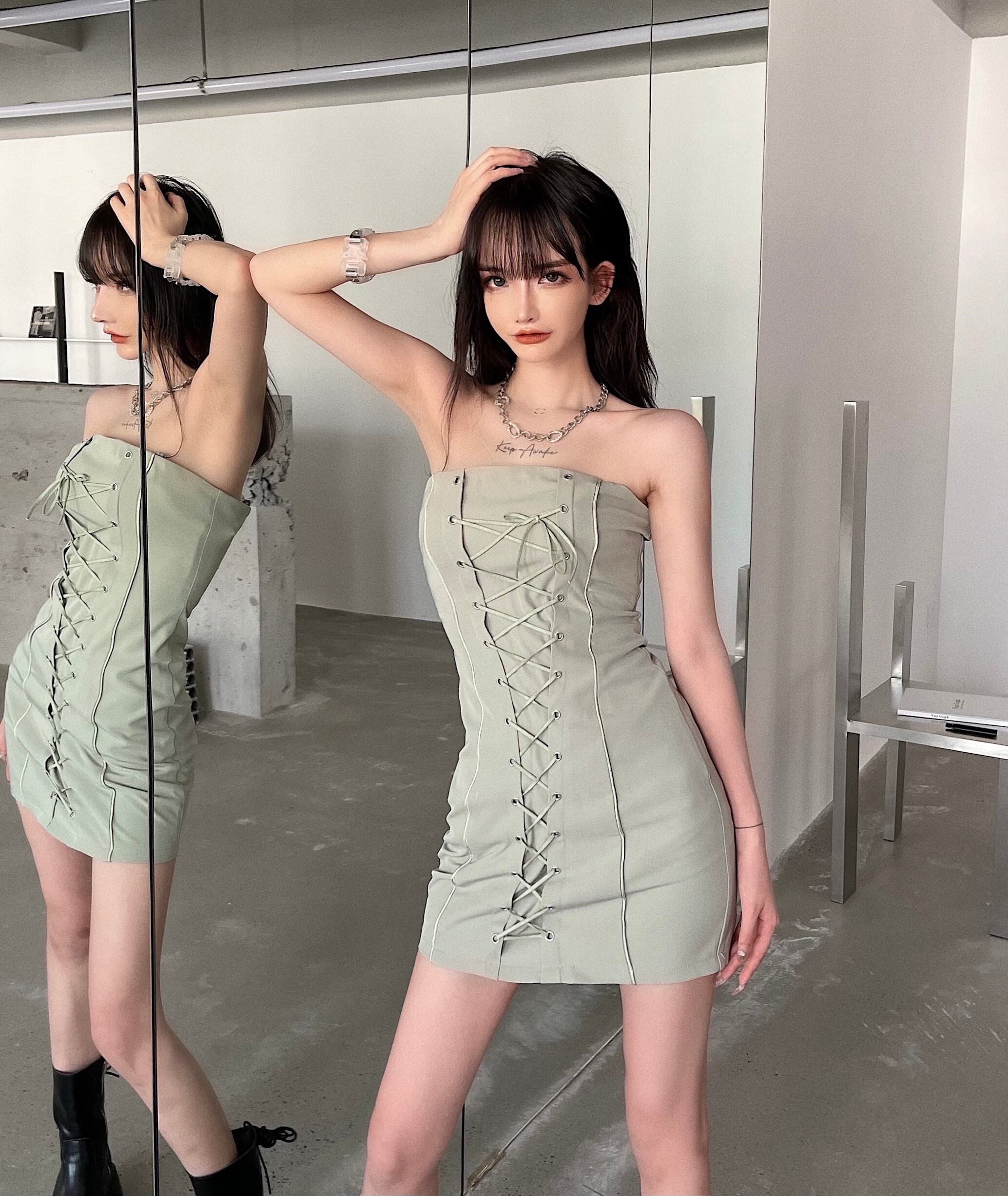 バンドトップス ドレス サマーショートスカート スリムウェスト 大人ガーリー スウィート キュート カジュアル 夏物 ブラックストロベリース20424574719