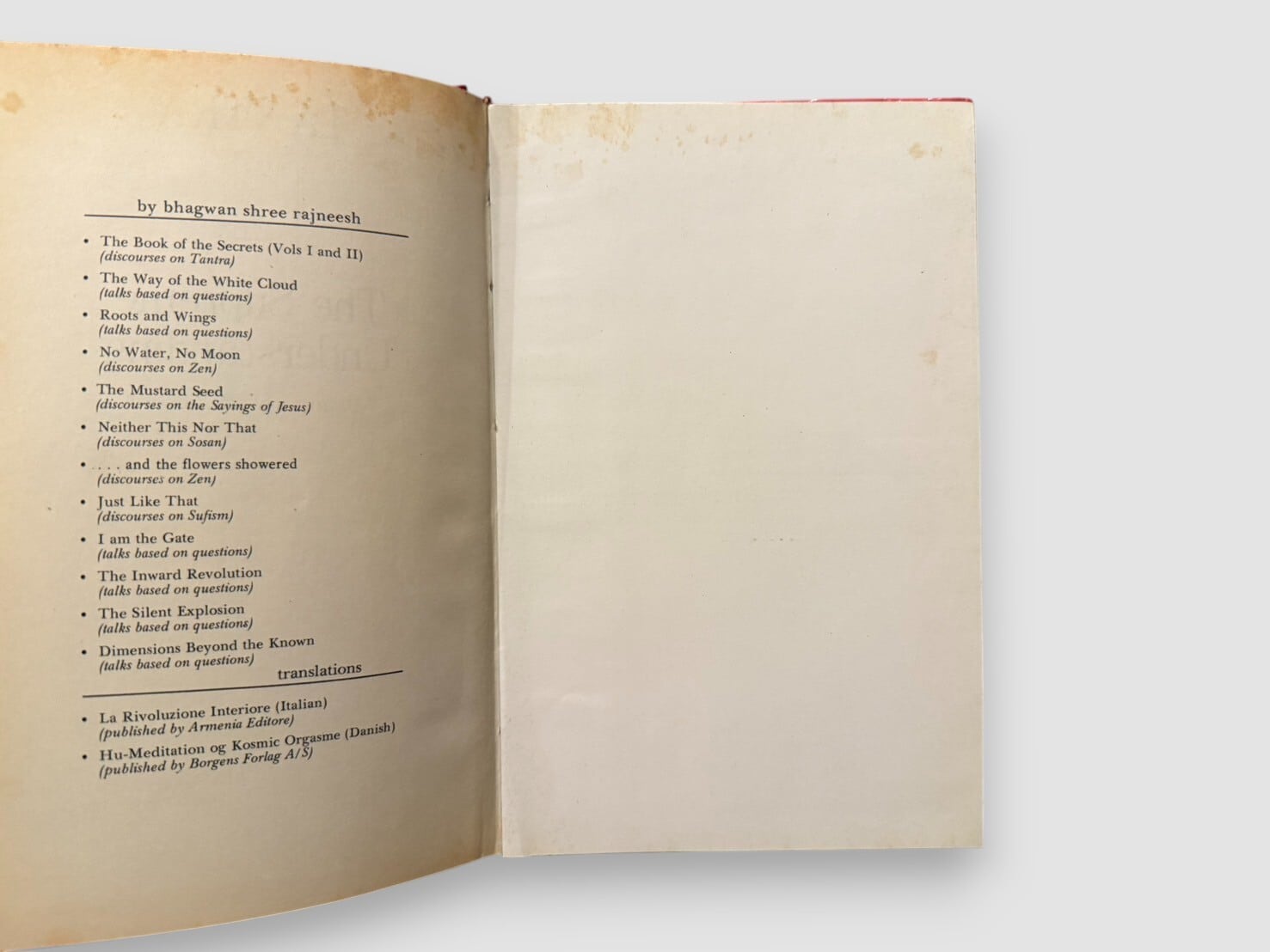 SZ037】【FIRST EDTION】Tantra: The Supreme Understanding(1975