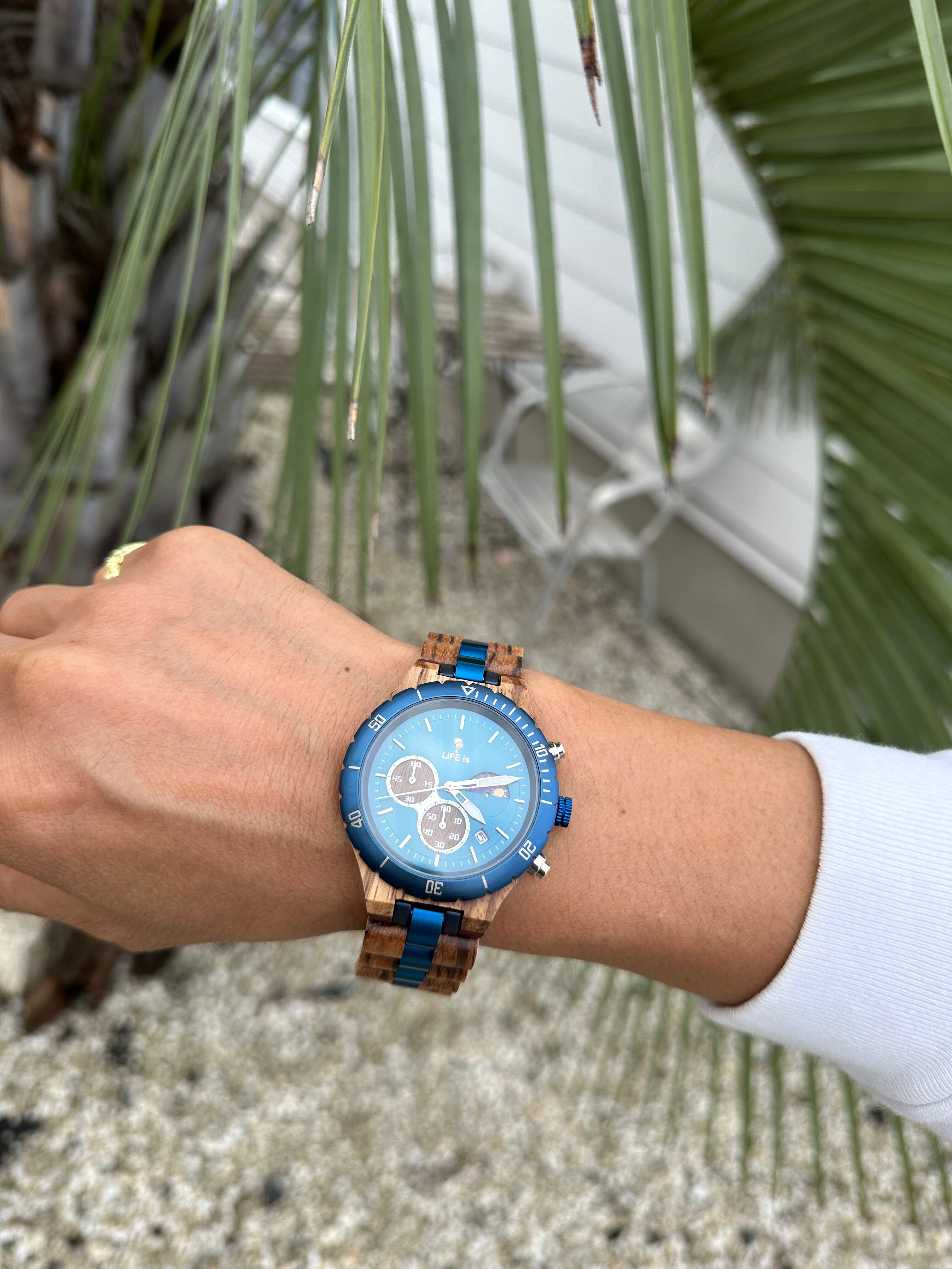 LIFE is 7th anniversary 木製時計 chronograph ￥29,800