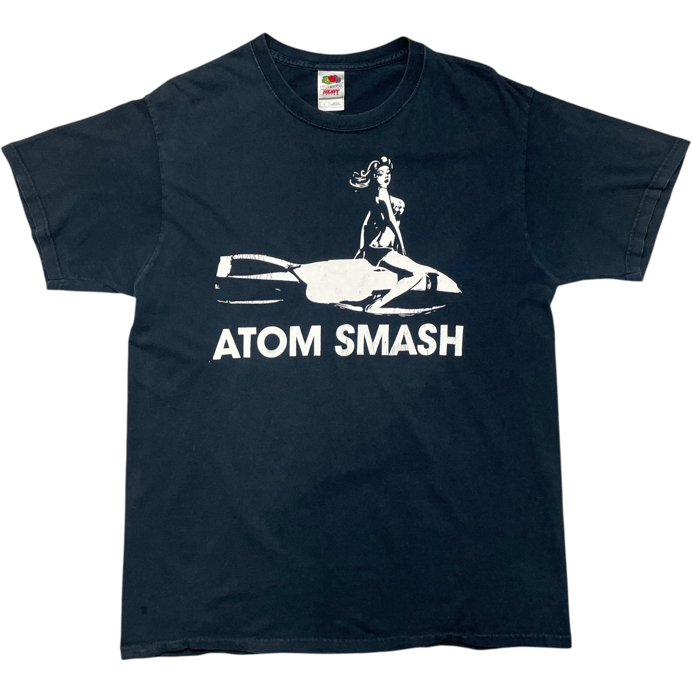 《L》 FRUIT OF THE ROOM フルーツオブザルーム Tシャツ フロントプリント ネイビー 90年代〜 no.7202