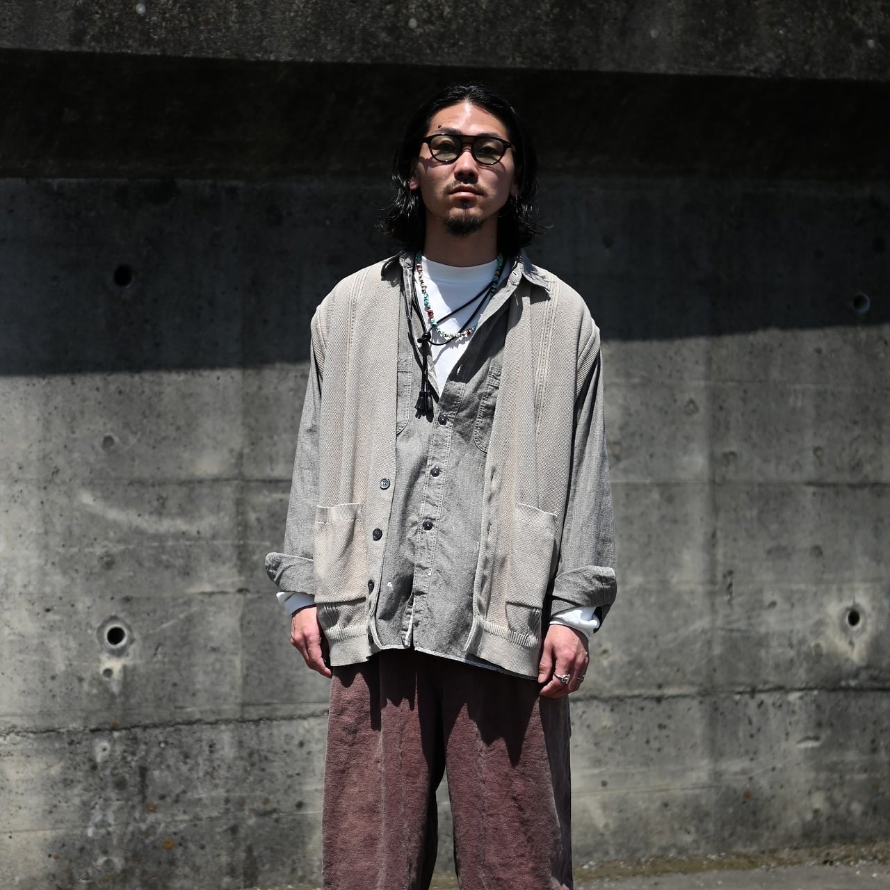 YASHIKI / GANKO別注 ×Shirotsume V-neck Vest(kibata) | GANKO