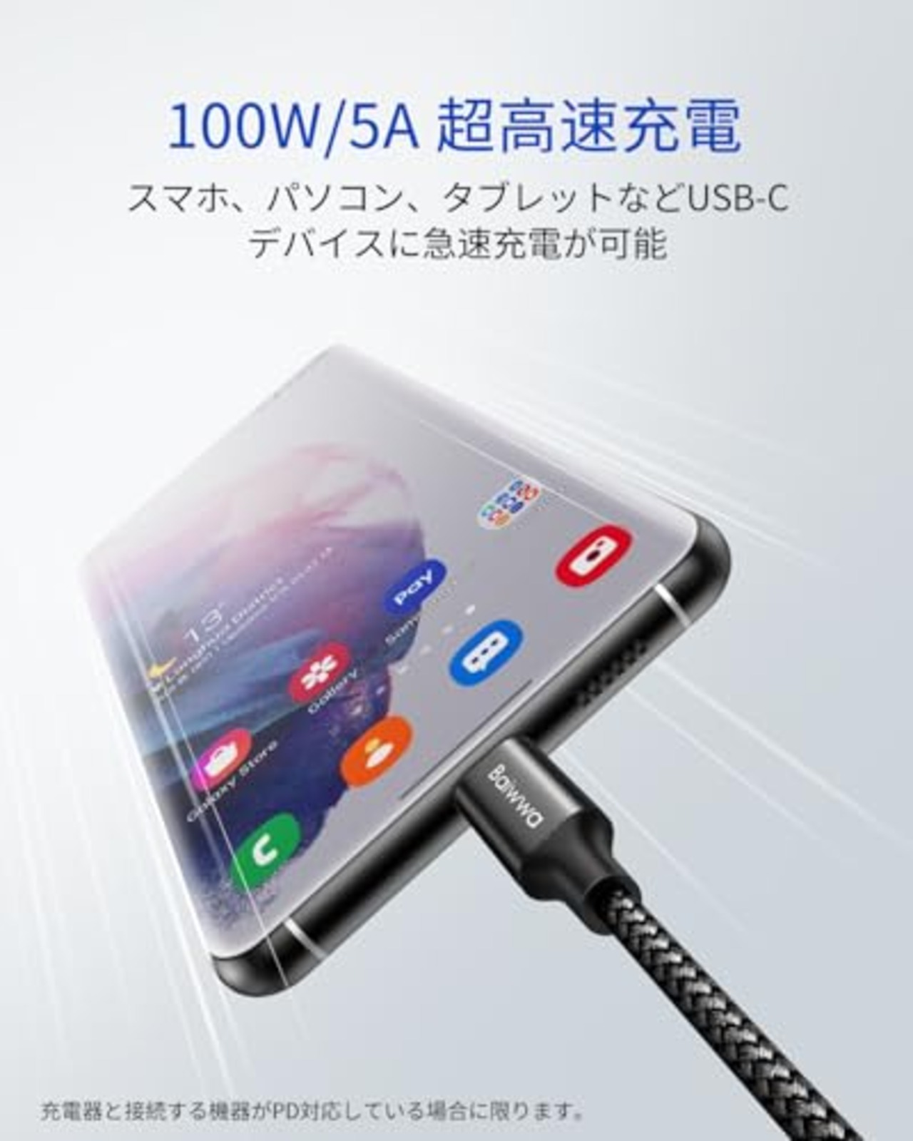 USB C ケーブル【3M 2本】長い PD対応 100W/5A急速充電 USBC to USBC ケーブル 高耐久ナイロン iPhone16/15 Pro Max Plus、MacBook Pro、iPad Pro、Pixel等Type-Cデバイスに対応