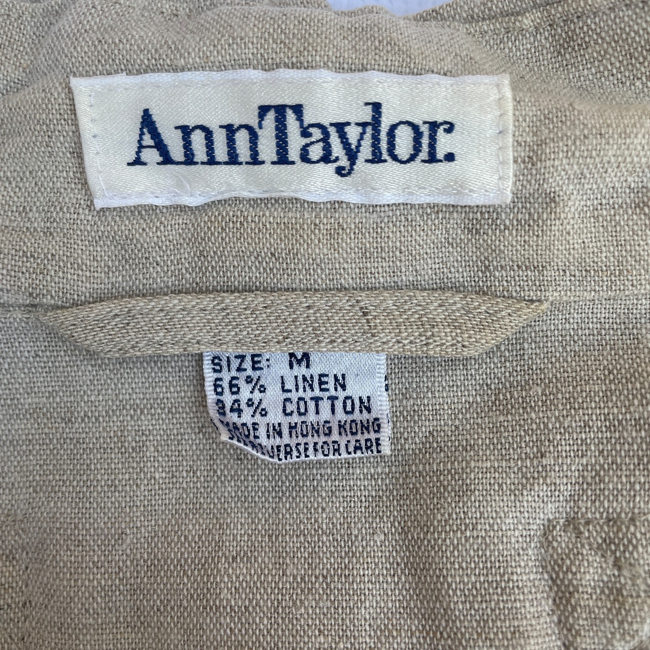 90年代 Ann Taylor アンテイラー リネン×コットン イージージャケット 