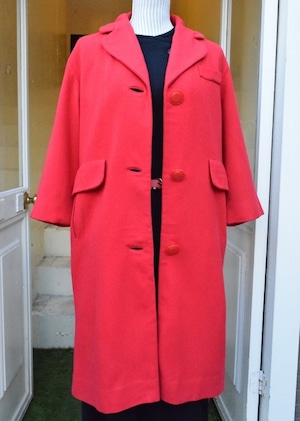 40's 50's big button red coat