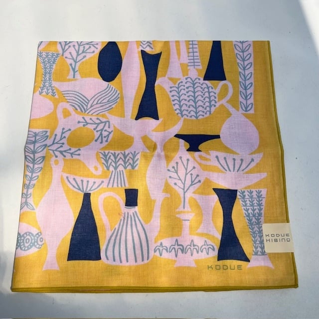 ひびのこづえ ハンカチ tea time イエロー