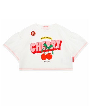 [BEBE DE PINO] Ribbon cherry puff crop tee 正規品 韓国ブランド 韓国ファッション 韓国代行 韓国通販 ベベドピノ bebedepino 日本 店舗 韓国 子供服