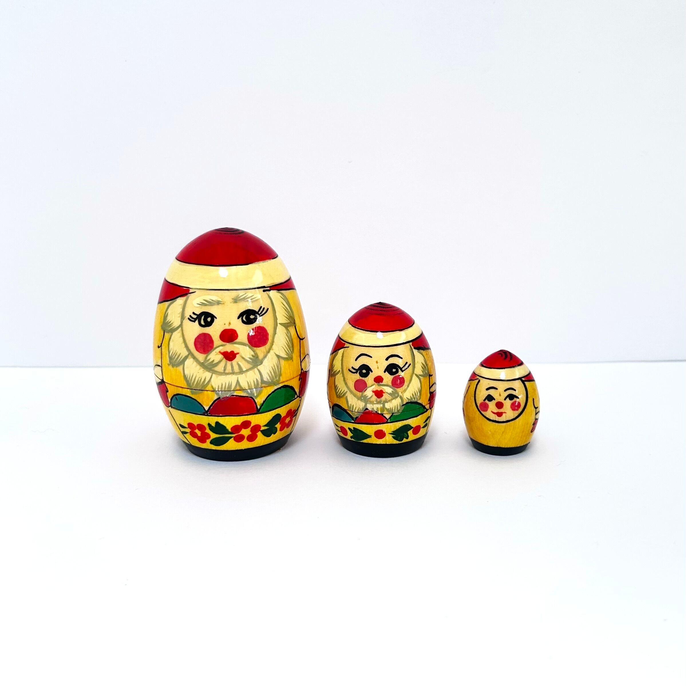 マトリョーシカ サンタクロース マトリョーシカ たまご 8cm 3ピース セミョーノフ