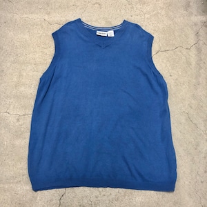 90～00s KINGSIZE/Cotton Knit Vest/4XL/コットンニットベスト/バングラディシュ製/ブルー/キングサイズ