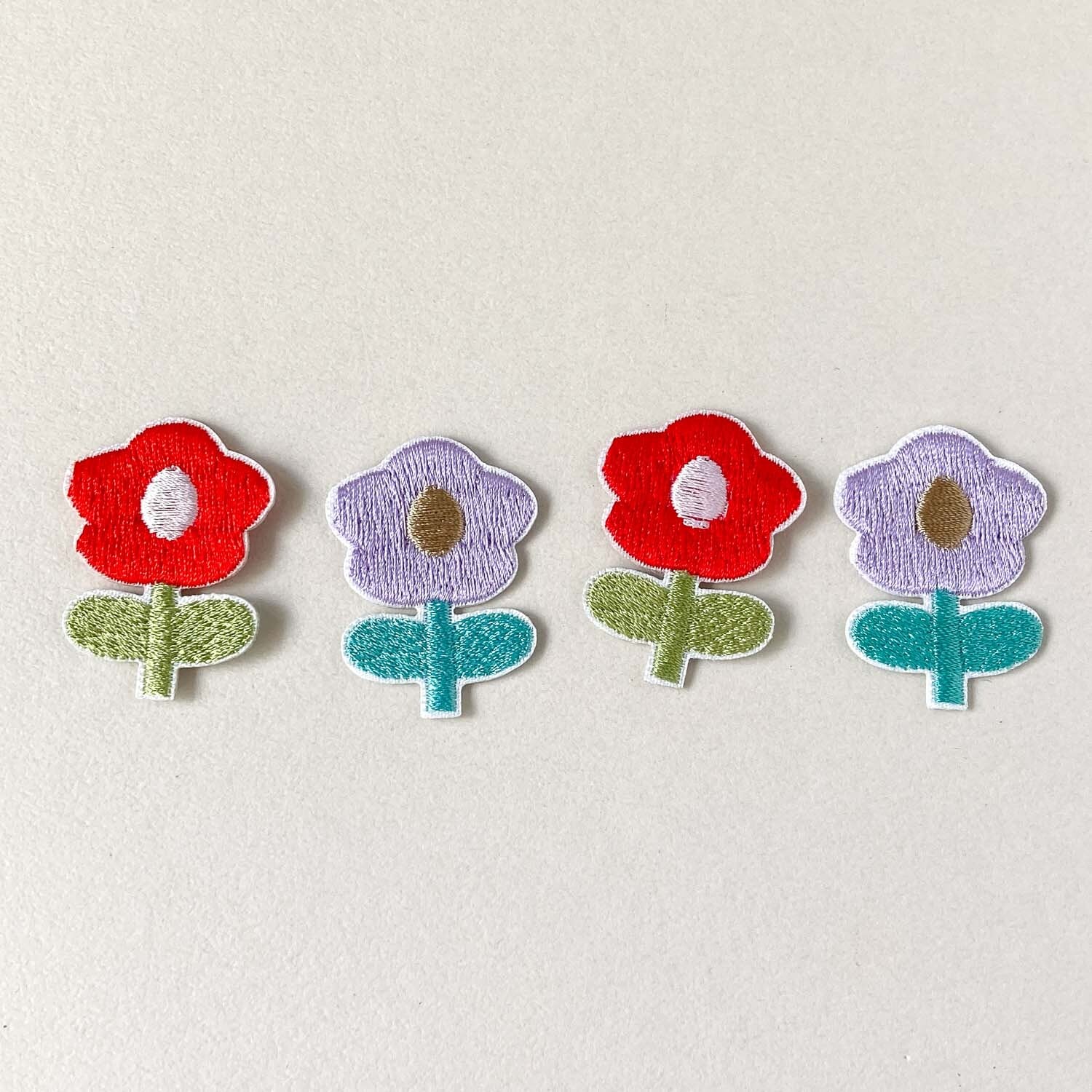 〈新色追加〉ゆるお花のワッペン(38mm)