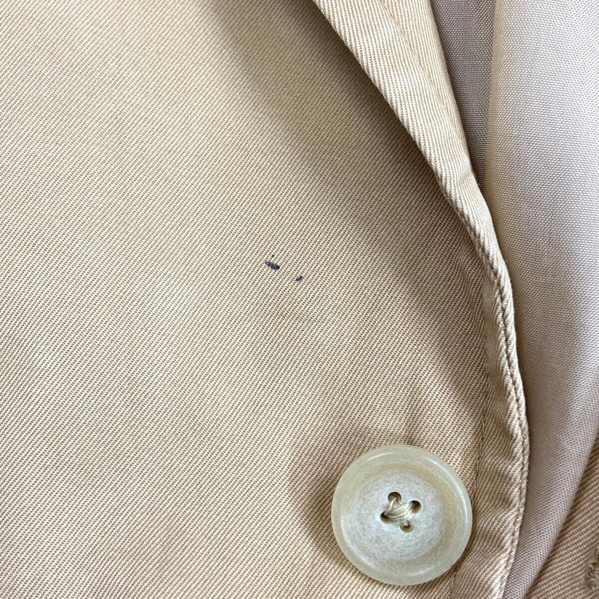 90's L ポロバイラルフローレン テーラードジャケット ベージュ パイピング 90年代 Polo by Ralph Lauren ポロバイラルフローレン コットン