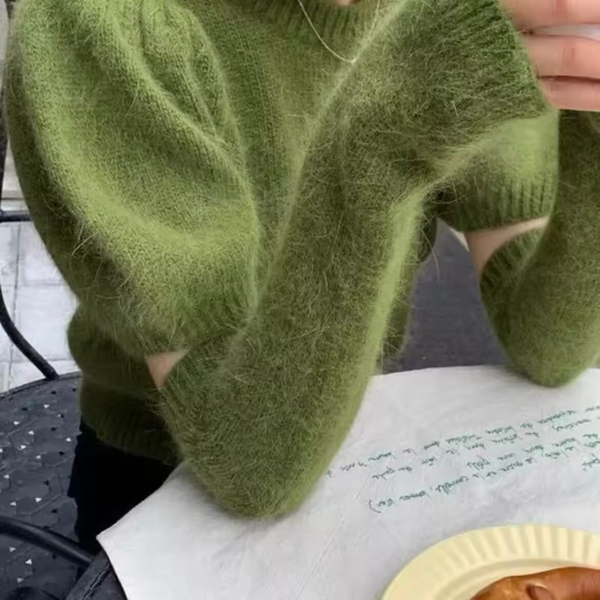 arm warmer knit tops