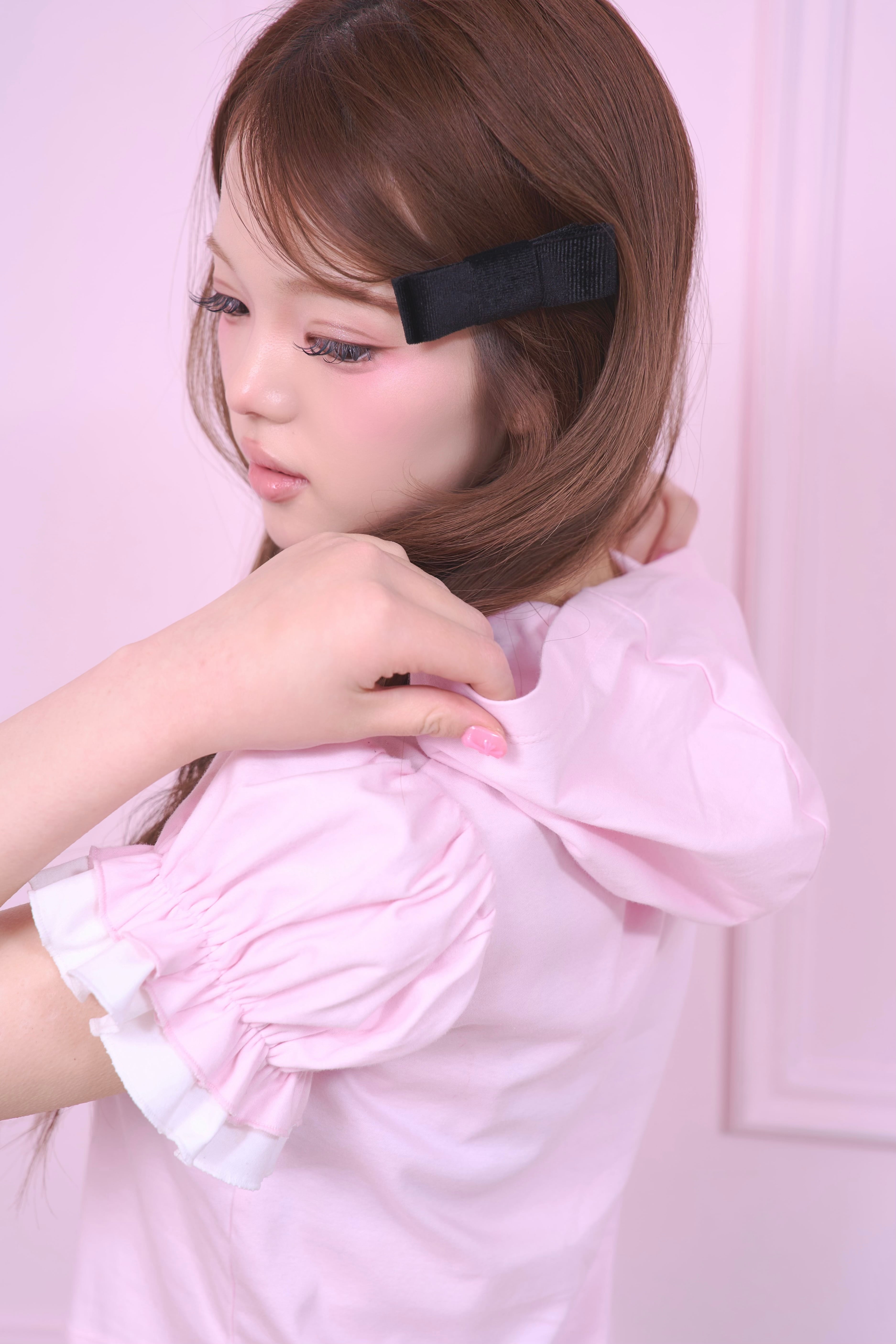 twinkle frill hoodie tops〈baby pink〉 | PRIMAVELY