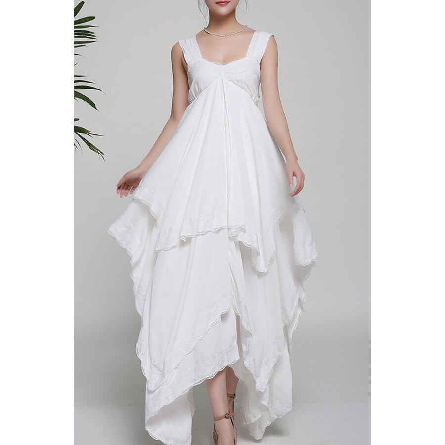 ノースリーブ アシンメトリー バッグリボン