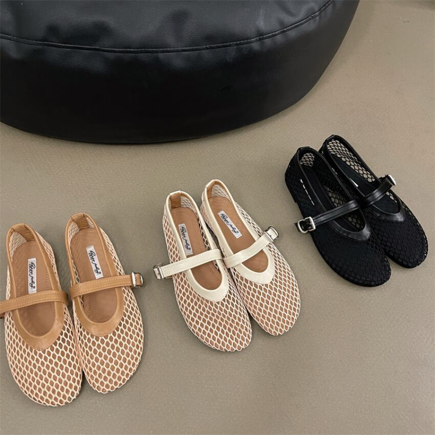mesh flat ballet shoes L0592