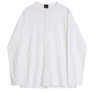 ベーシックヘンリーネックロングTシャツ　0829