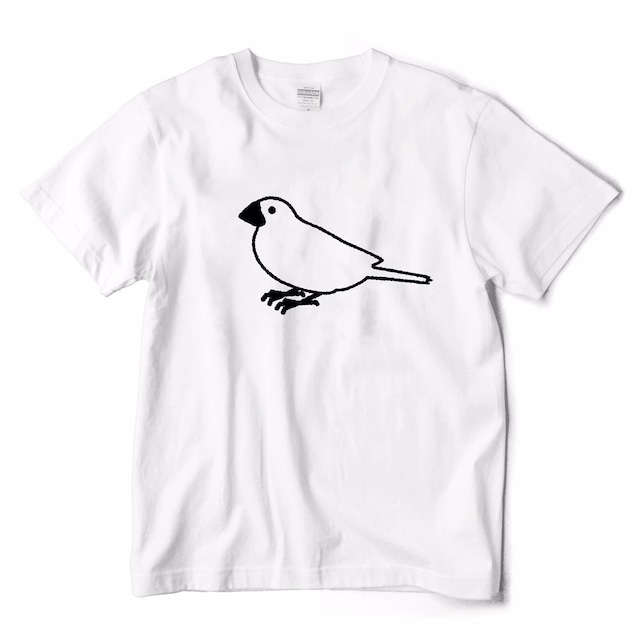 LACICO 文鳥Tシャツ (ホワイト / ブラック / S～XL) 送料無料 ラッピング無料