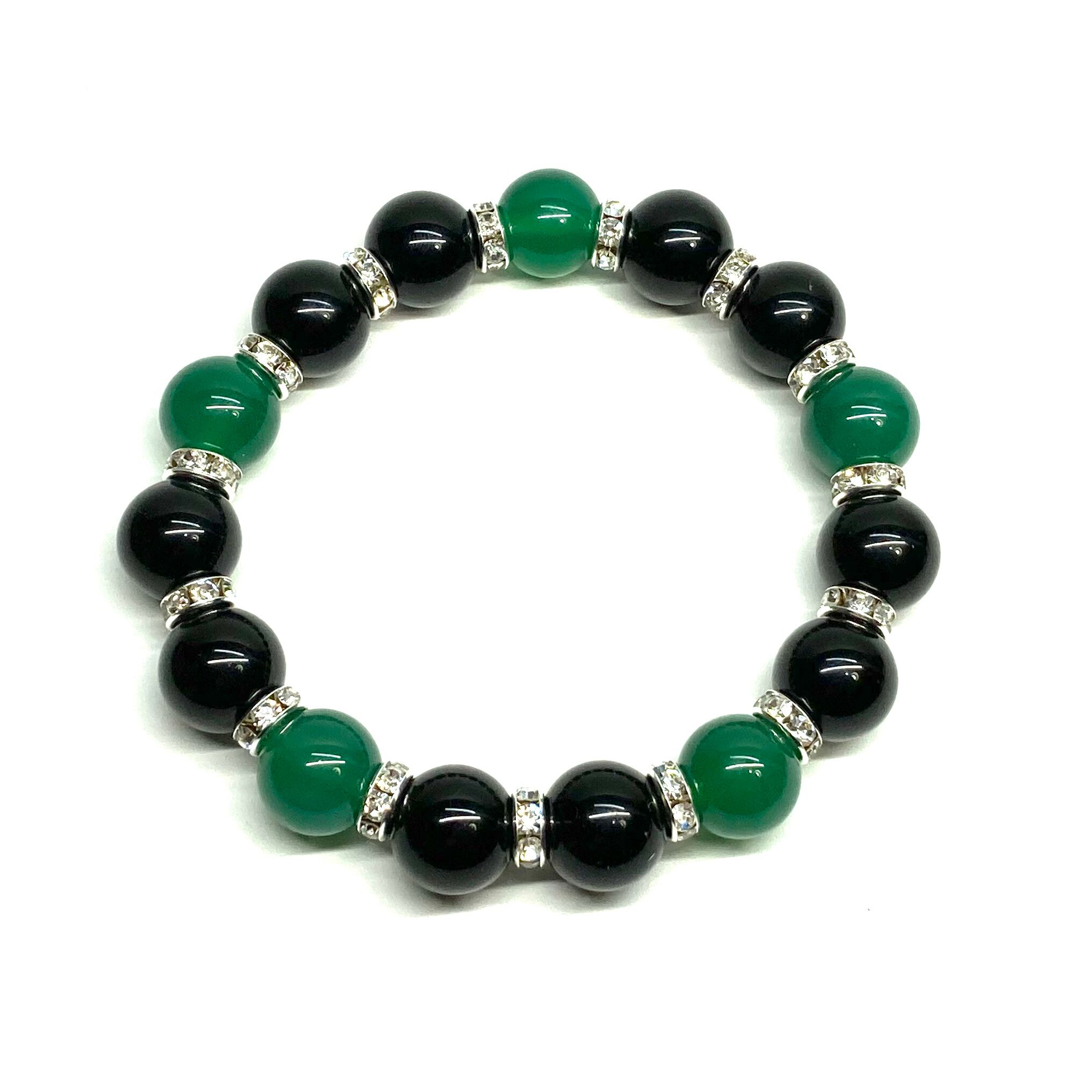 緑（えん）ブレスレット モリオン&緑瑪瑙 パワーストーン ブレスレット 天然石ブレス