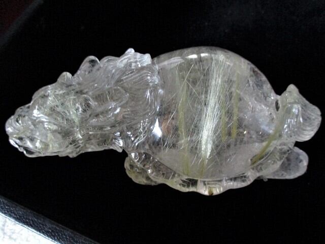 [送料無料][高品質] ルチルクオーツ龍亀「ロングイ」 no.1