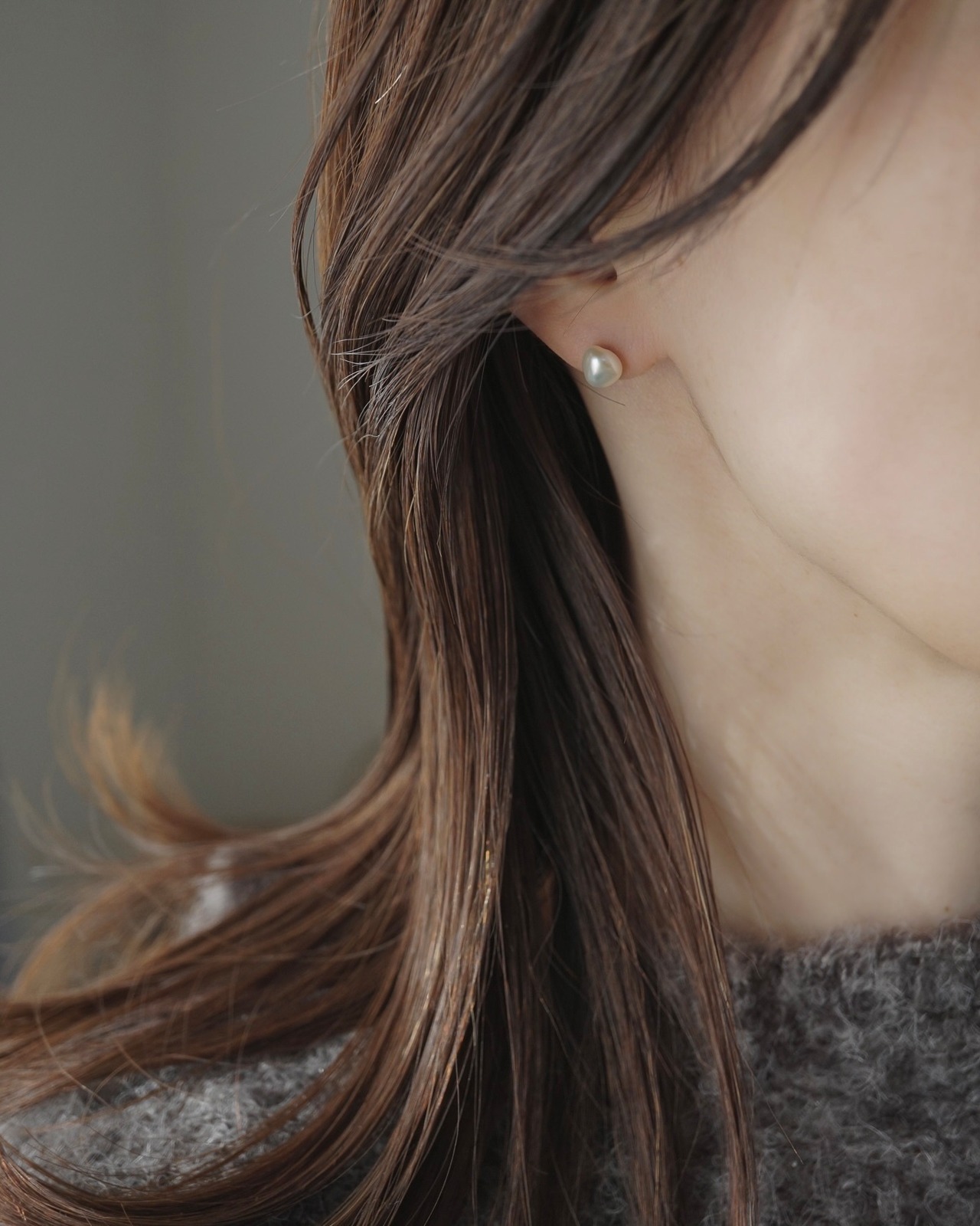 Ennui パールピアス-White／K14GF