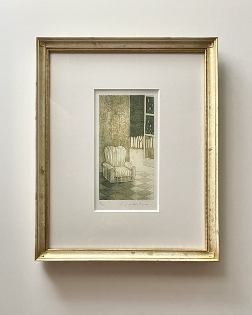 岩切裕子 IWAKIRI Yuko「musica da camera (室内楽)」woodcut print, with frame