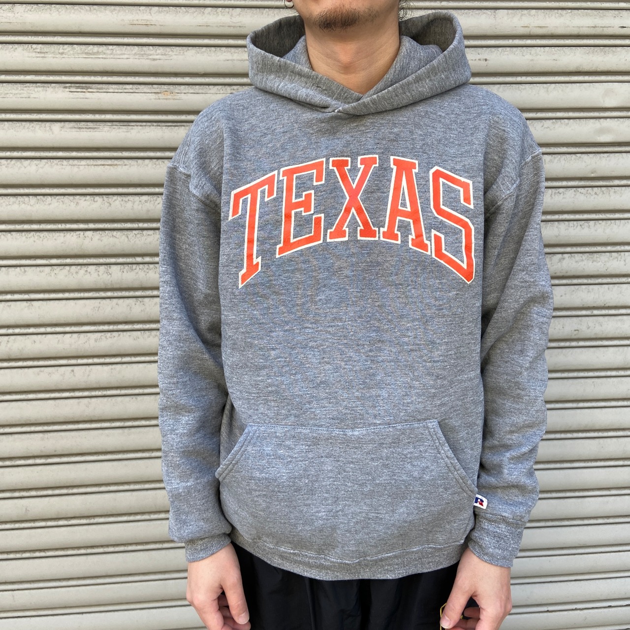 80s USA製 RUSSEL カレッジロゴパーカー スウェット グレー XL