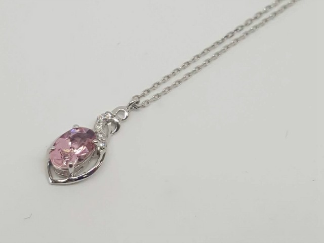 PT 0.4ct ピンクトルマリンペンダントネックレス