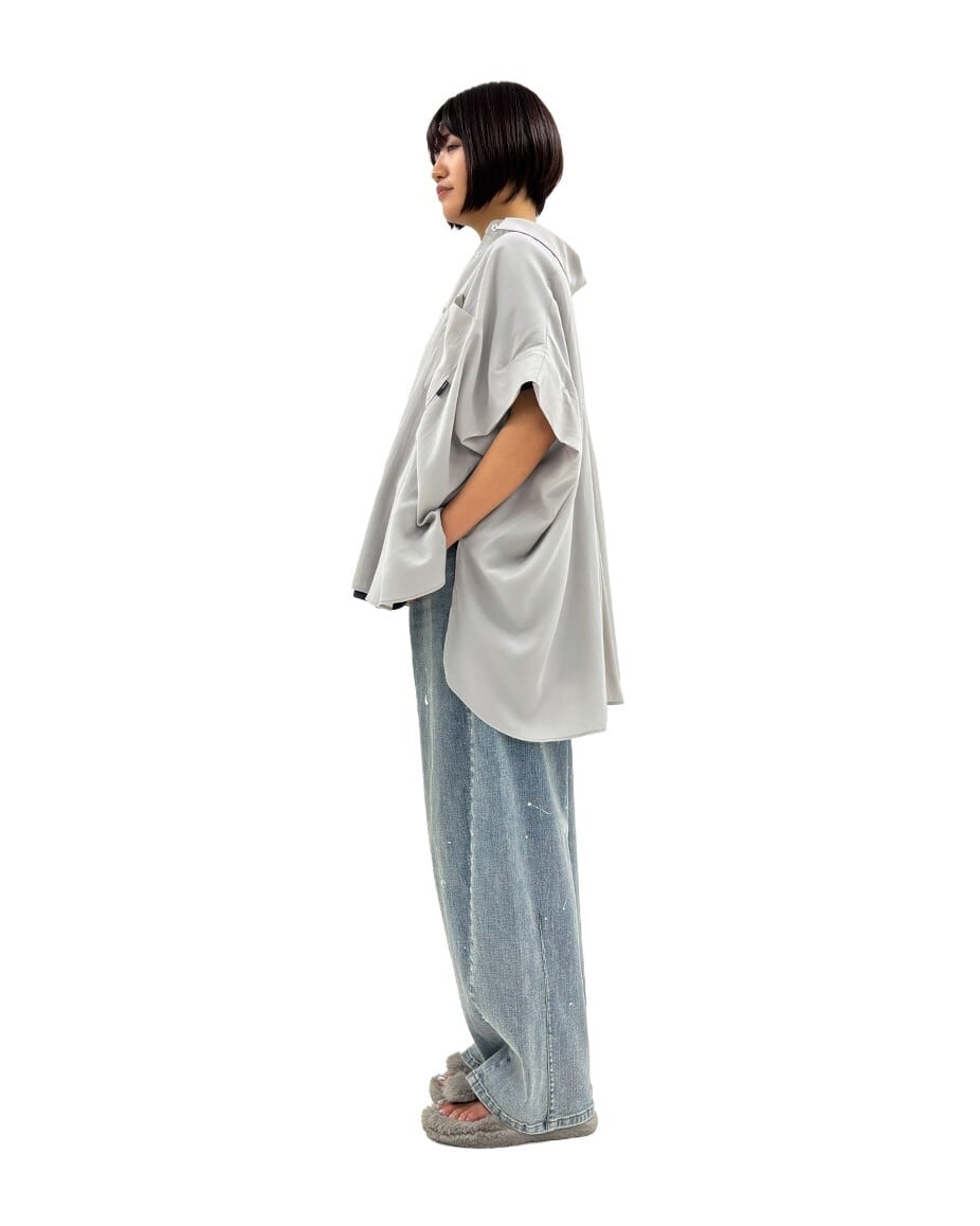 ⭐人気⭐【ayane】ペイント加工バレルレッグパンツ 875815 826543