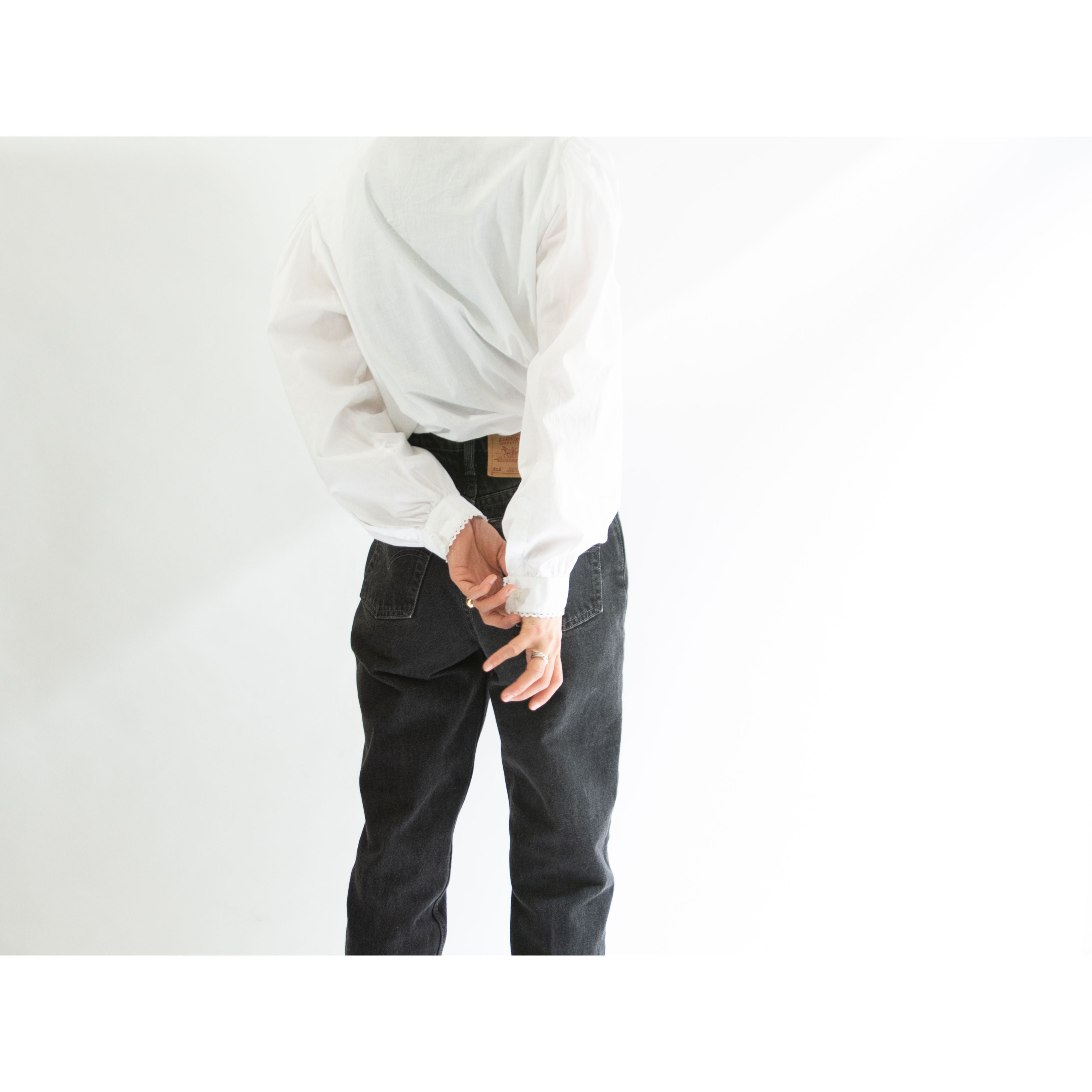 【Unknown brand】"REINE BAUMWOLLE" cotton lace blouse(コットンレースブラウス)1d