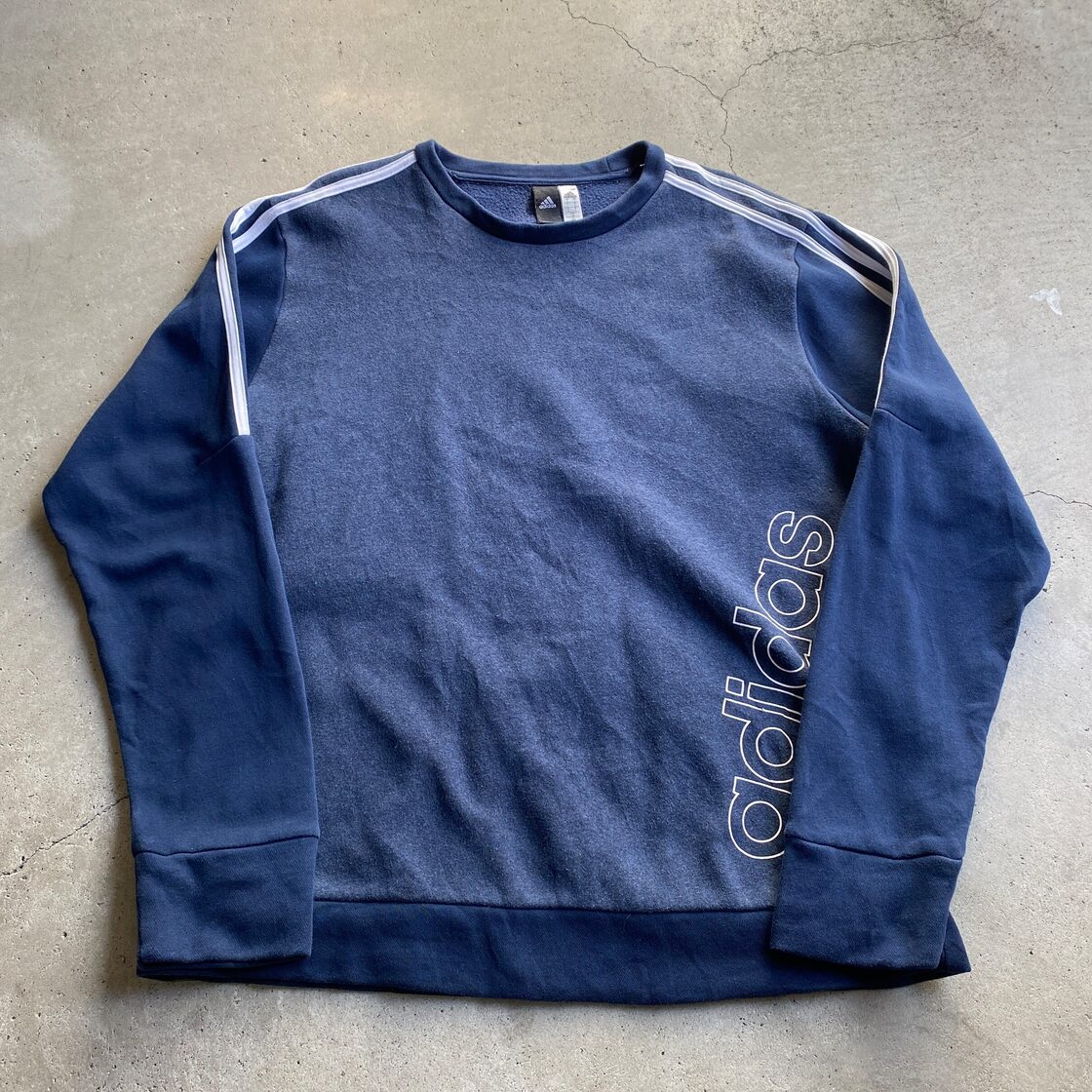 adidas アディダス 3ライン ロゴプリント スウェットシャツ トレーナー 