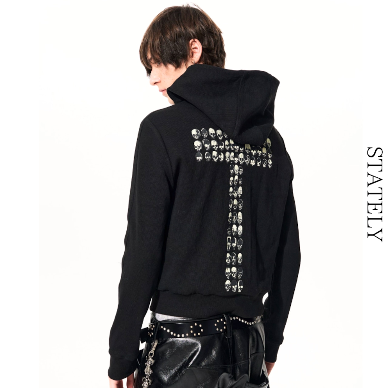 Skull Cross Zip パーカー_T216・画像2