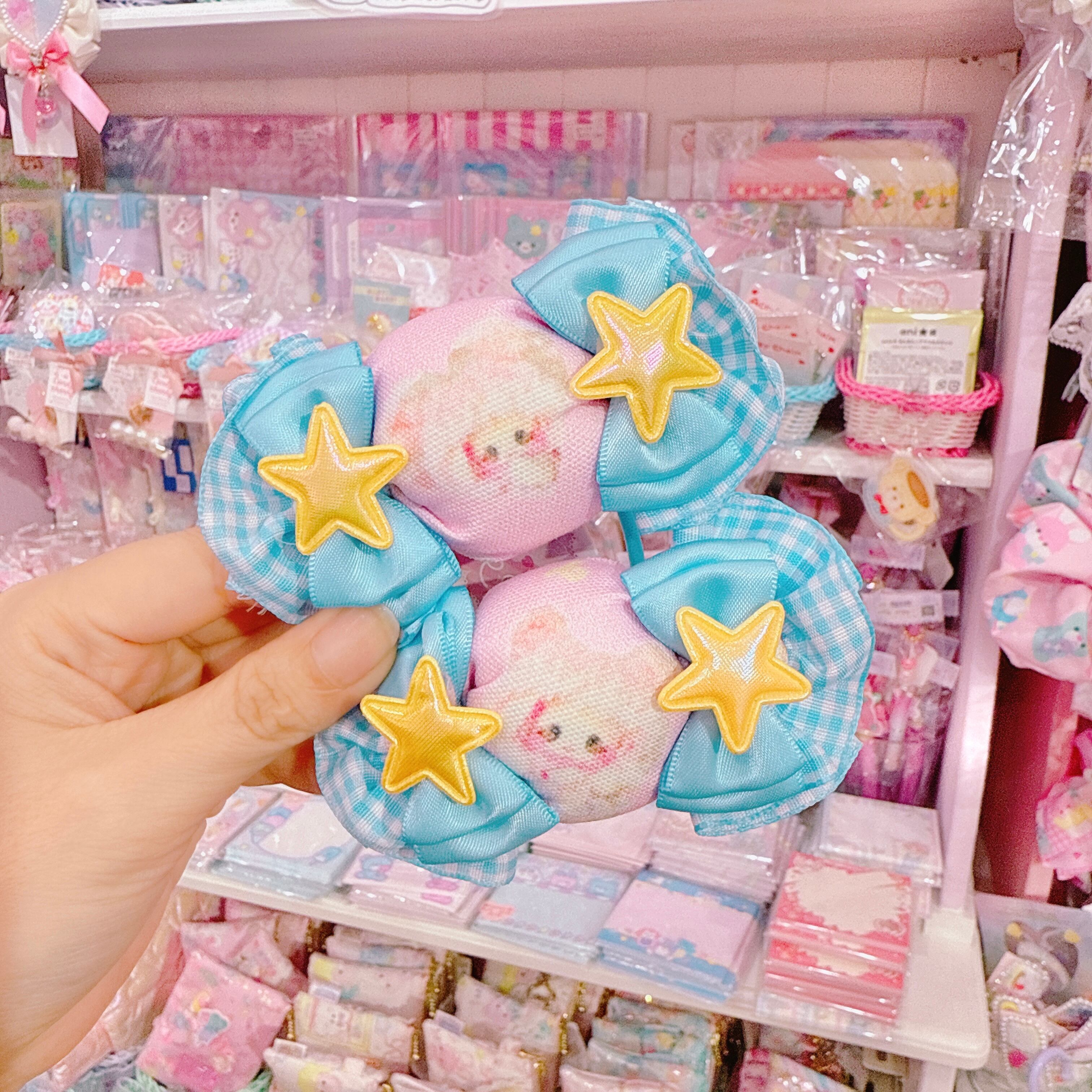 【D8】75-14キャンディリボンツインヘアゴム