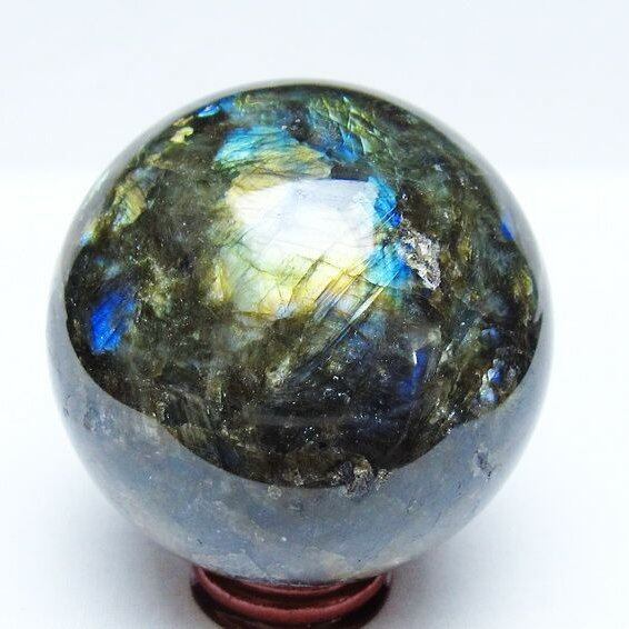ラブラドライト 丸玉 77mm スフィア 置物 一点物 151-9164