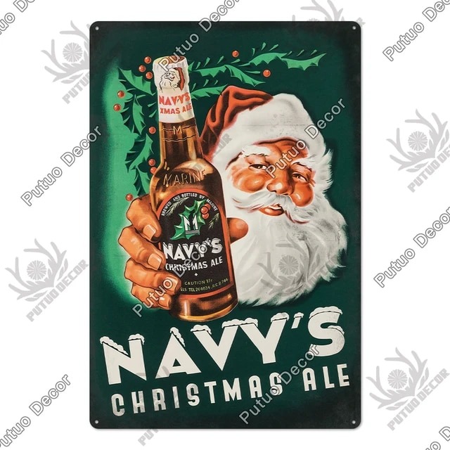 メタルサイン ブリキ 看板 Navy's Christmas Ale ベルギー ビール Beer