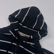 LACOSTE ラコステ ボーダー ダブルジップ 裏起毛 パーカー 4/ネイビー メンズ