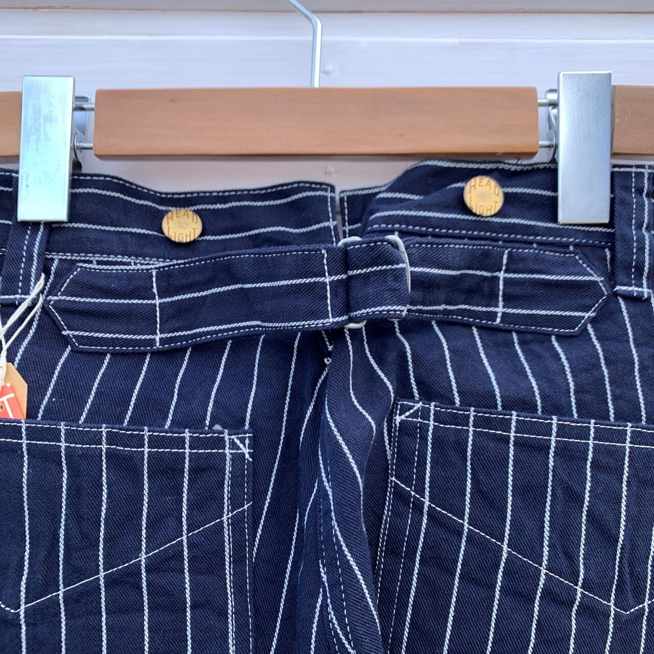 HEADLIGHT 8oz. SPECIAL WOVEN STRIPE DENIM WAIST OVERALLS | Jeans