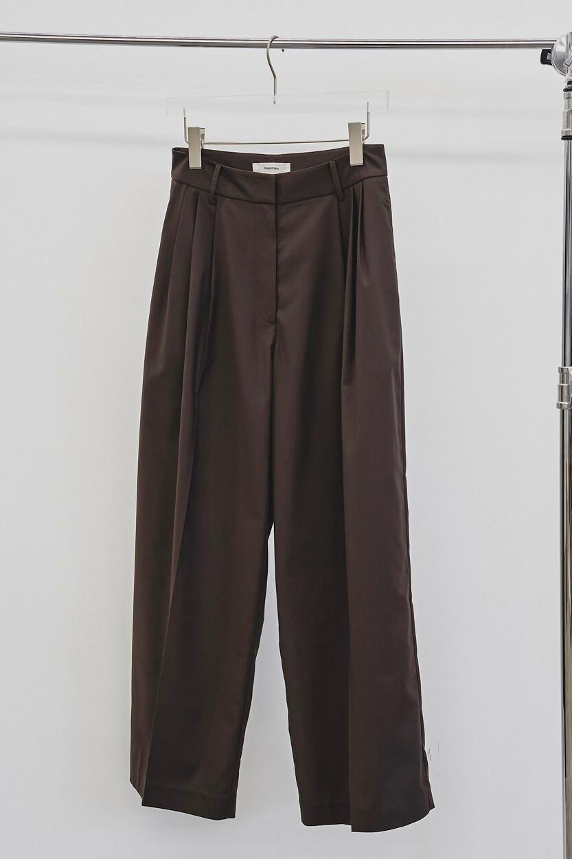 TODAYFUL Tuck Wide Trousers ダークブラウン 38 TODAYFUL Tuck Wide Trousers ダークブラウン 38 TODAYFUL