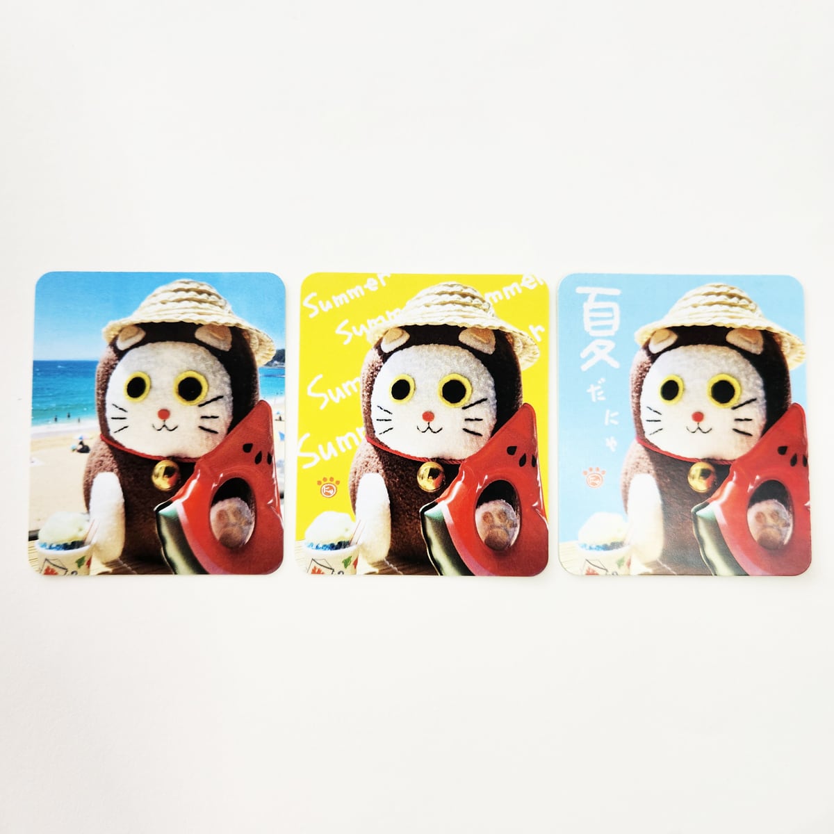 【期間限定】シール ニャンリョーシカ 夏 3枚セット