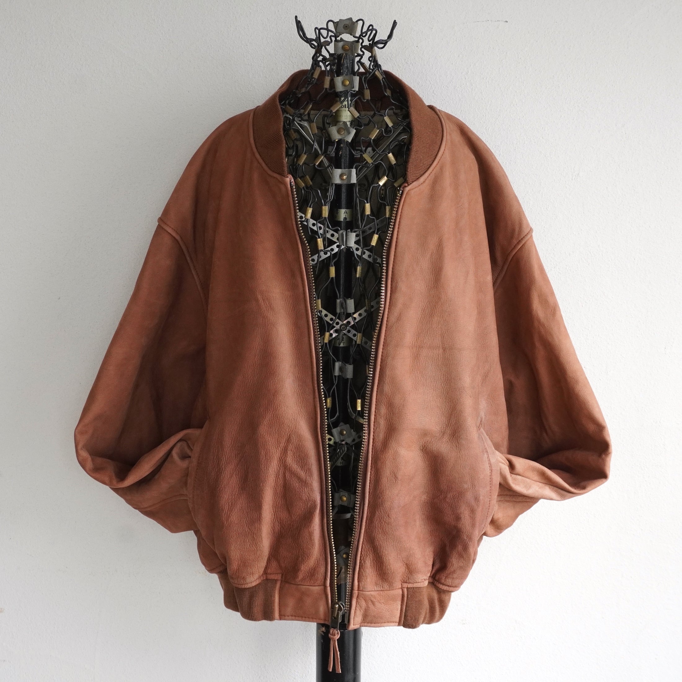 1990's [east island] MA-1型 ヌバックレザージャケット ブラウン 表記