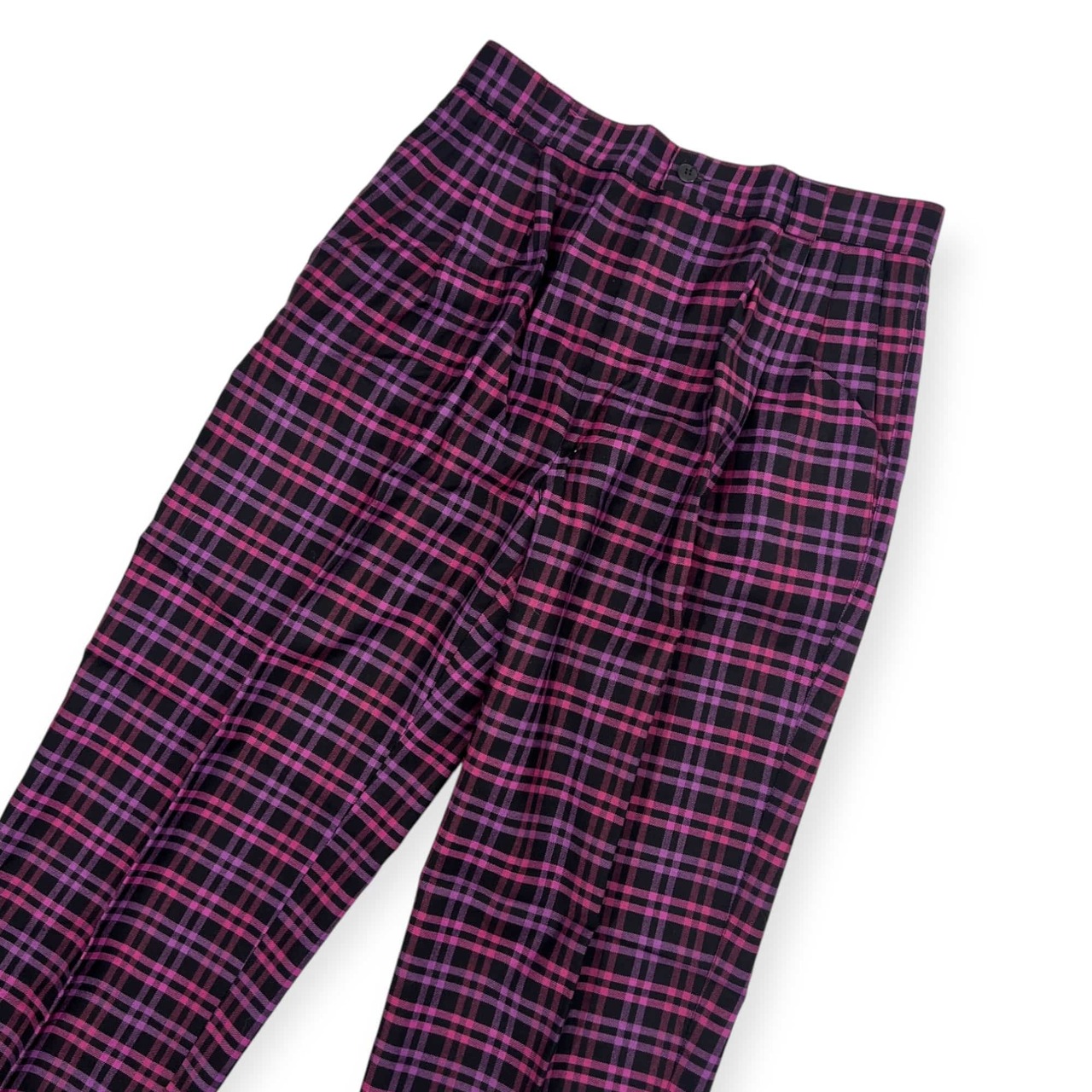 イタリア製 Iscante イスタンテ チェック ツータック ウール パンツ スラックス 46/メンズ ヴェルサーチ ビンテージ